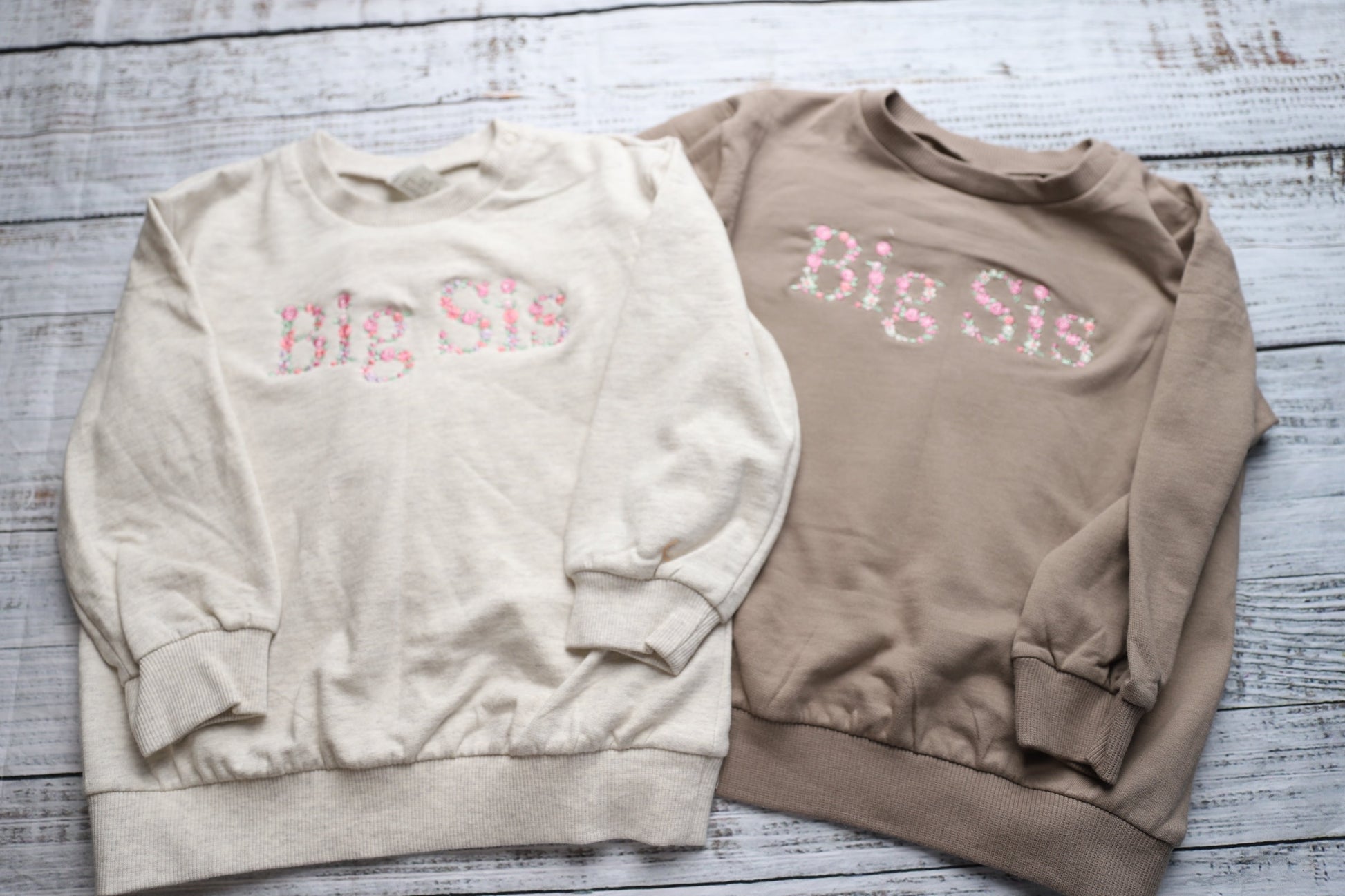 Big Sister Sweatshirt, Embroidered Big Sister Sweatshirt, Floral Sweat –  AMT Custom Designs
